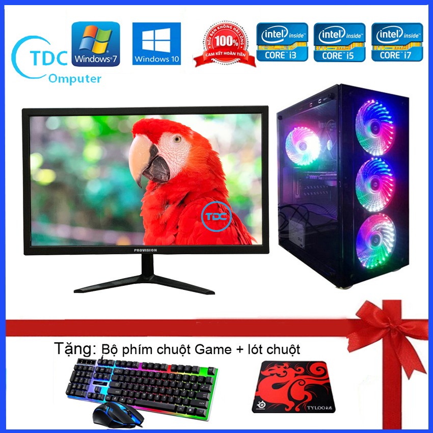 Bộ máy tính để bàn chuyển game,Màn 24 inch FULL, Core i7 4770, i5, i3, G3220 | RAM 8GB | SSD 128GB | VGA GTX 750TI 2GB.