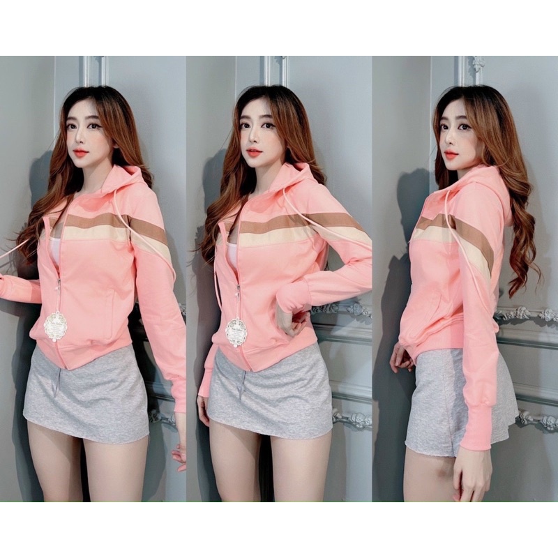 Áo khoác da cá phối màu hàng 6 túi cao cấp