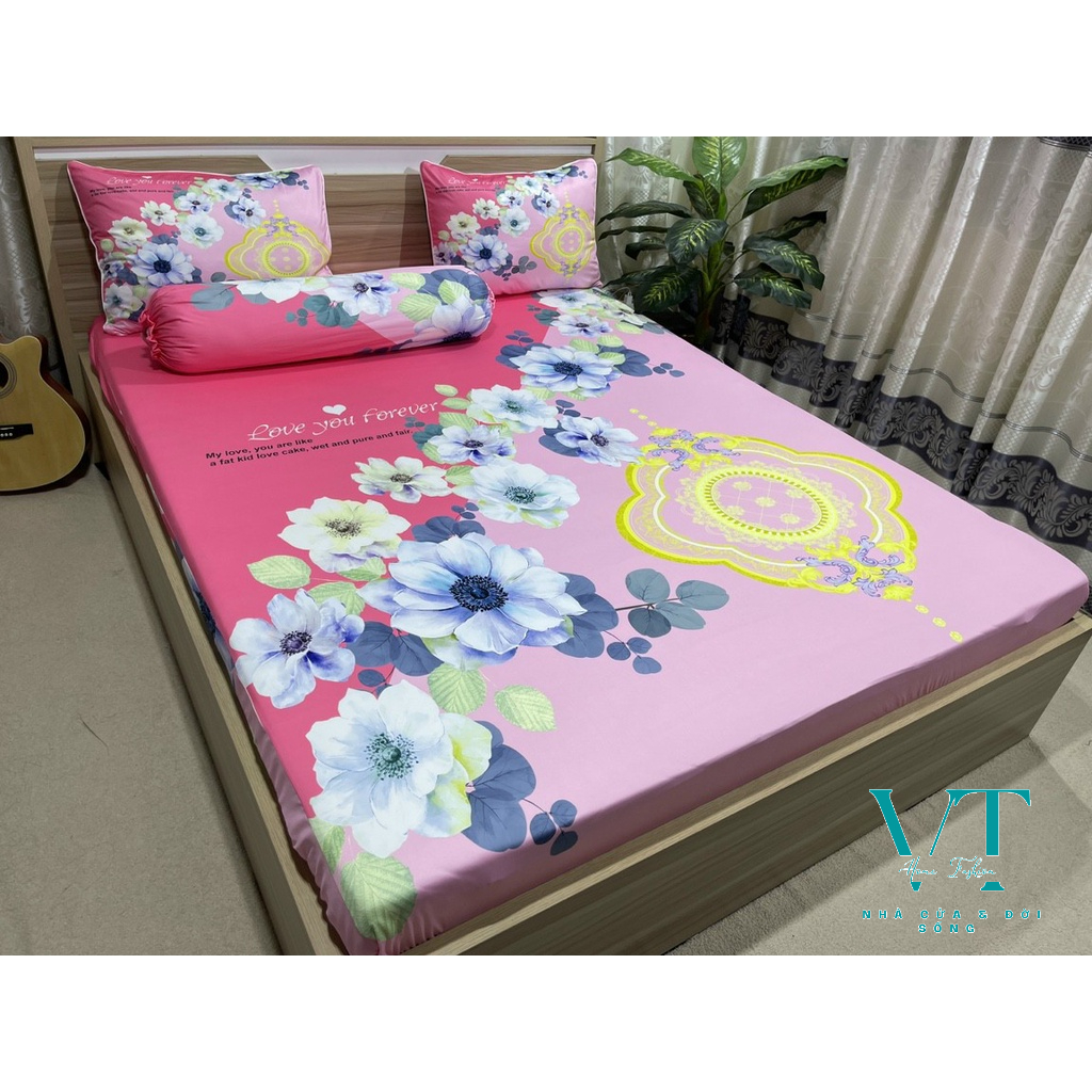 Bộ Chăn Ga Thun Lạnh Ý 5D