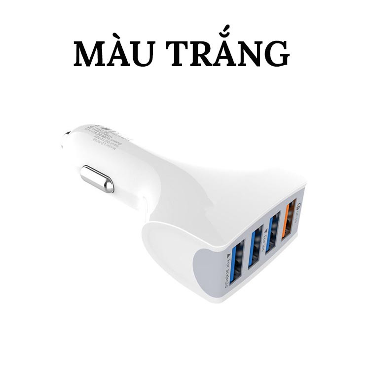 Tẩu Sạc USB Trên Ô Tô - Có 4 Cổng USB Tiện Lợi,Kèm 1 Cổng Qick Sạc Nhanh 3.0