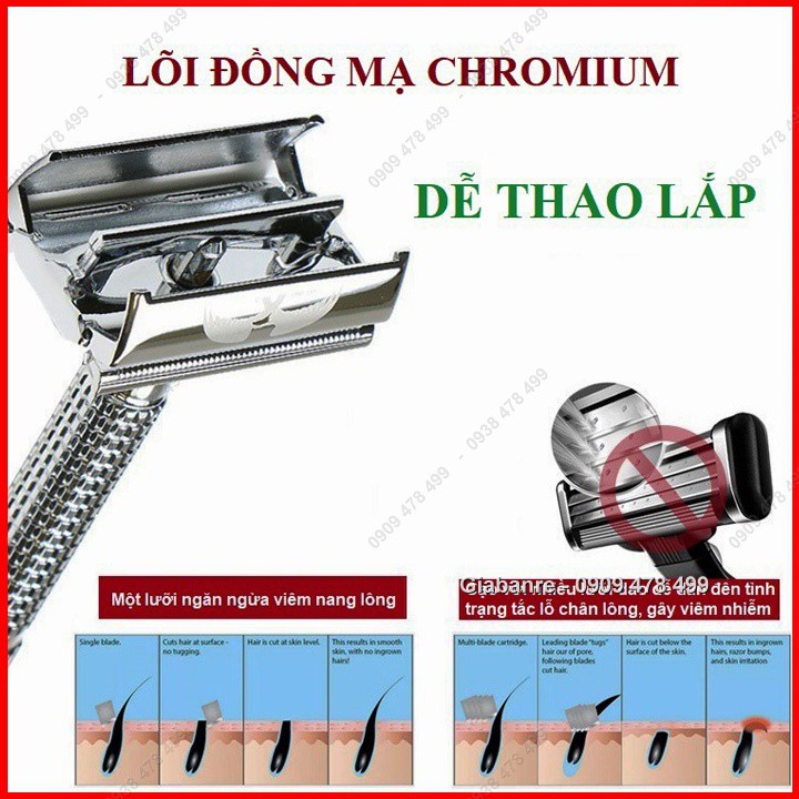 Dao Cạo Râu Inox Có Hộp, Hàng Chất Lượng - Loại 1 - 3251