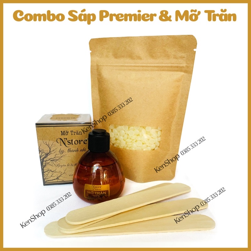 Combo triệt lông mỡ trăn nguyên chất và 100gr sáp siêu bám lông coconut &amp; sáp trong SOLANA