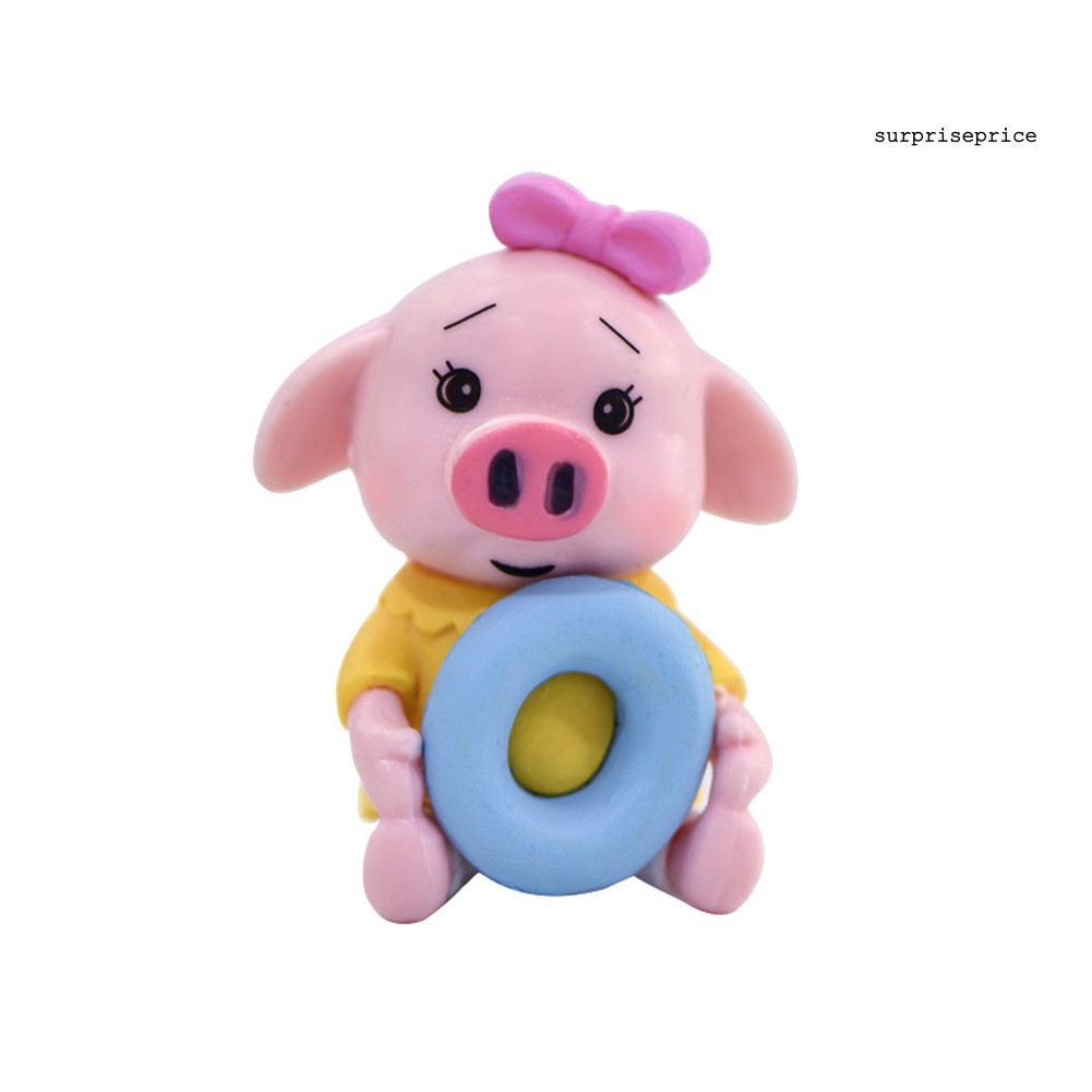 Set 4 mô hình chú heo mini trang trí sân vườn/xe hơi đa năng xinh xắn