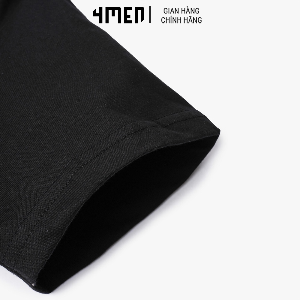 Áo thun nam 4MEN AT067 cổ tròn, in chữ Basketball Girlfriend, vải cotton đẹp dày dặn, co giãn. thoáng mát