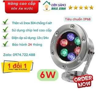 Đèn âm nước 6W có đế, hàng chất lượng cao chống nước tiêu chuẩn IP68 bảo hành 24 tháng