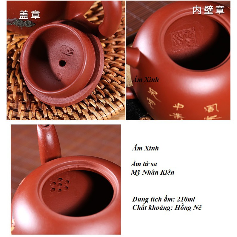 Ấm Tử Sa Nghi Hưng Mỹ Nhân Kiên 210 ml (Đại Hồng Bào)