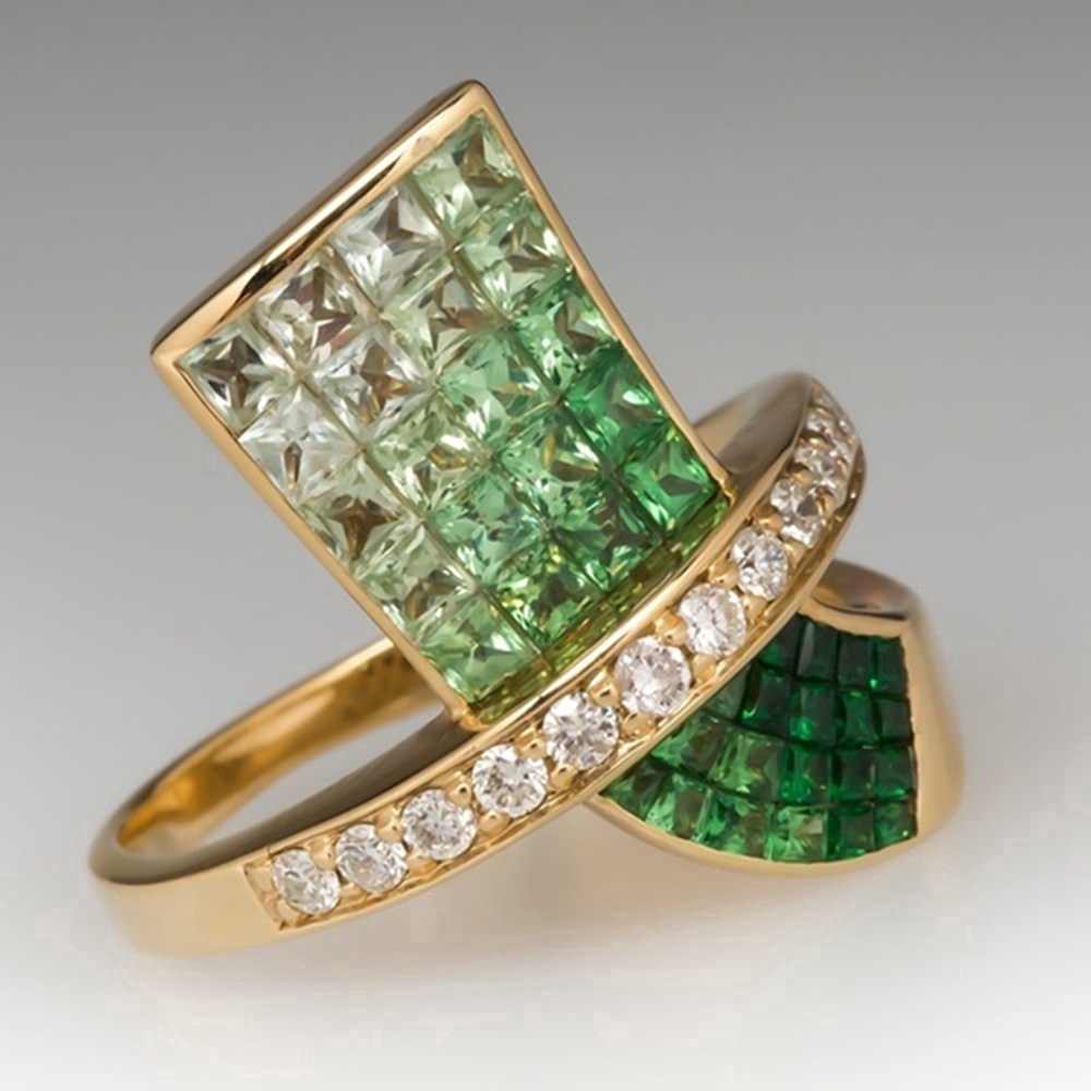 Cincin batu permata topaz giok alam, Busana pesta pernikahan untuk perhiasan wanita