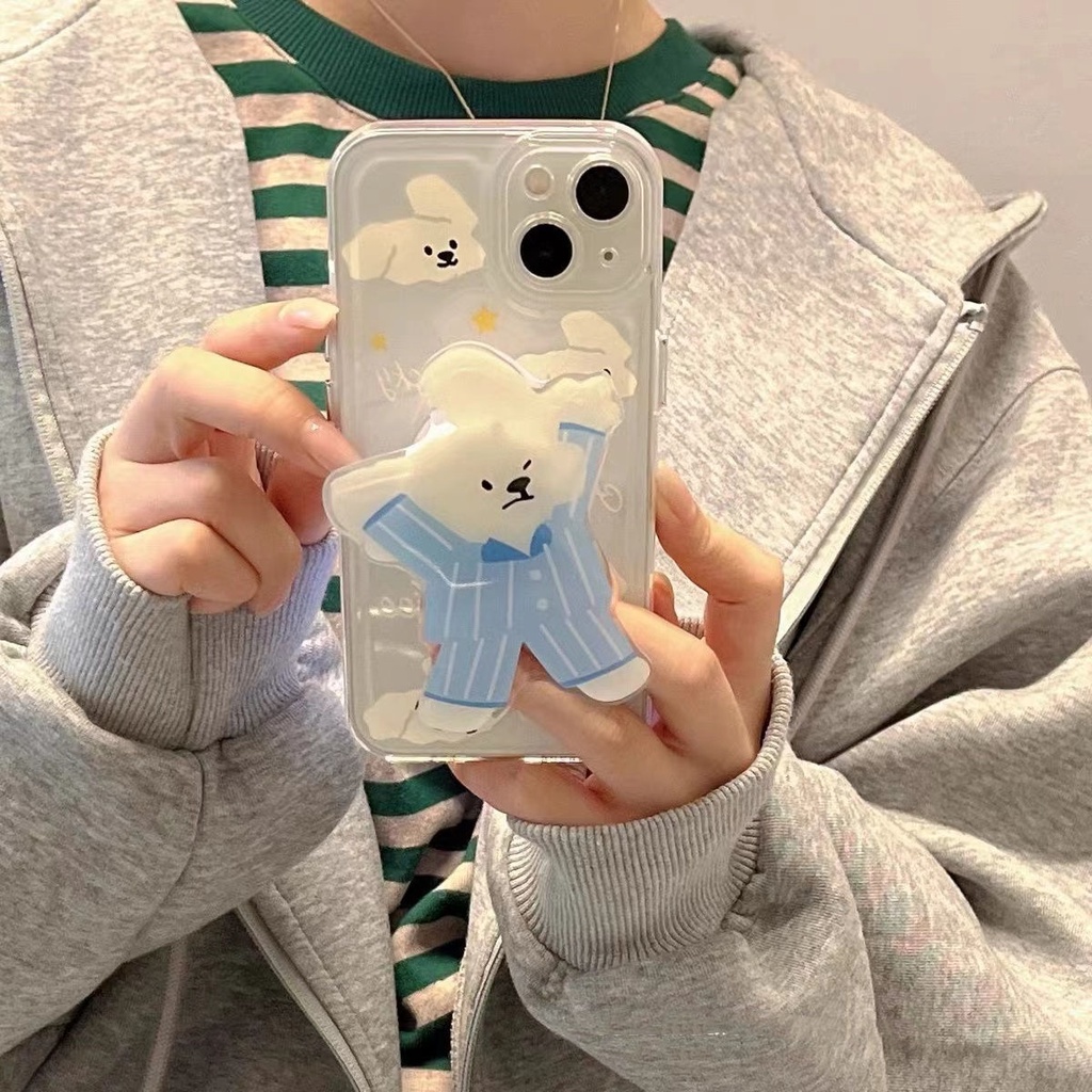 Giá Đỡ Điện Thoại Bằng Acrylic Hình Gấu Hoạt Hình Dễ Thương