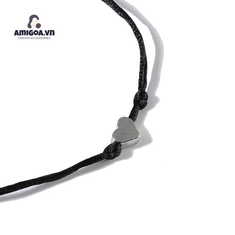 ✨✨Bộ Hai Vòng Tay Hai Mảnh Hình Nhân Vật Tình Yêu Màu Trắng Đen Đơn Giản Cho Nữ