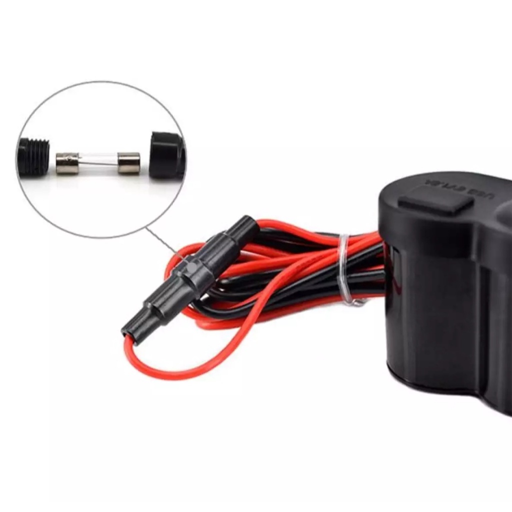 Combo 100 bộ Sạc Điện Thoại Trên Xe Máy 12v Tặng Kèm Tẩu ( giá 100 bộ Đen)