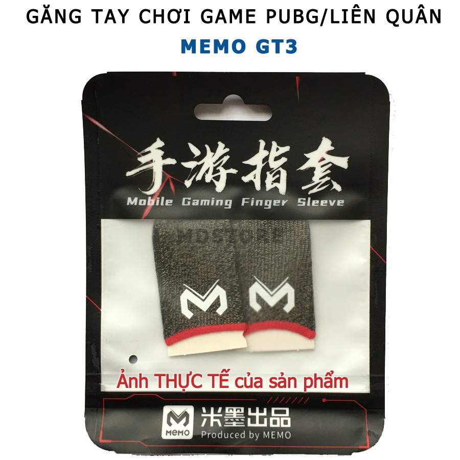 [CHÍNH HÃNG] Găng tay chơi game Memo GT3, bao tay chơi PUBG FF Liên quân, chống mồ hôi, cực nhạy - 1 bộ 2 ngón