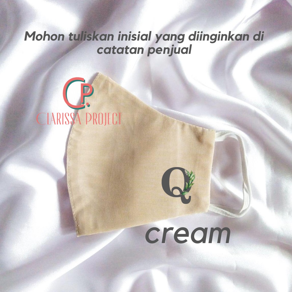 (Hàng Mới Về) Khẩu Trang Vải Cotton 3 Lớp Họa Tiết Chữ Cái