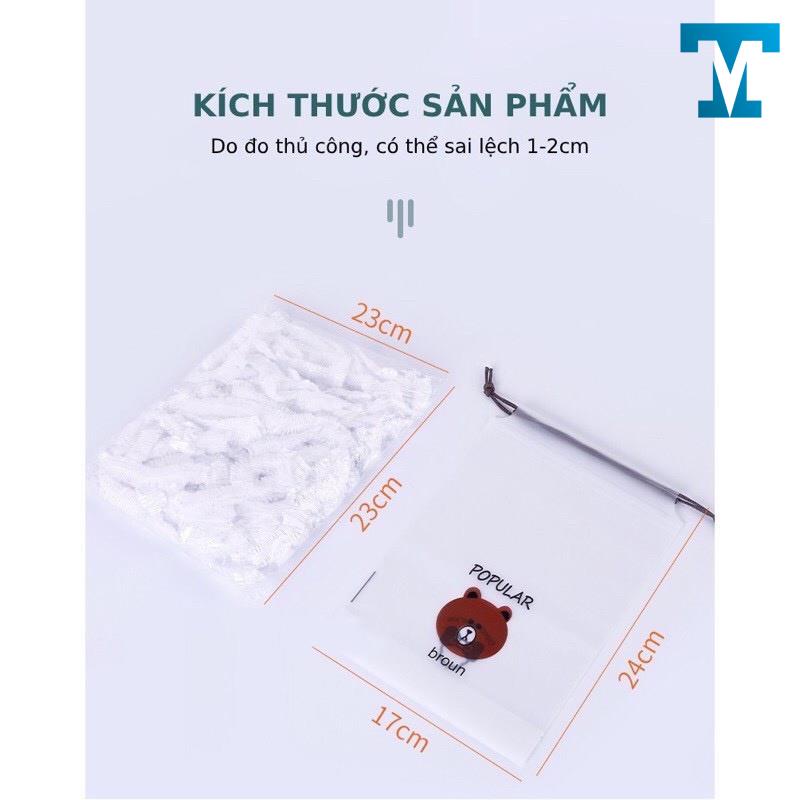 Màng bọc thực phẩm co giãn siêu dai có chun hình túi gấu set 100 chiếc Shop Movava - MBTPG1