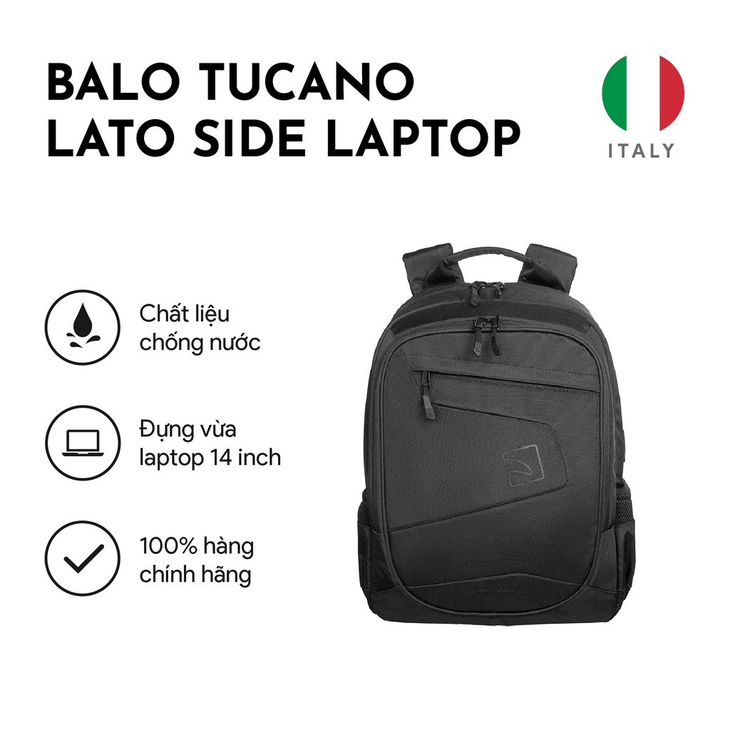 Balo Laptop/ Macbook Tucano Lato Side For Laptop cao cấp phong cách trẻ trung chống sốc 14 inch