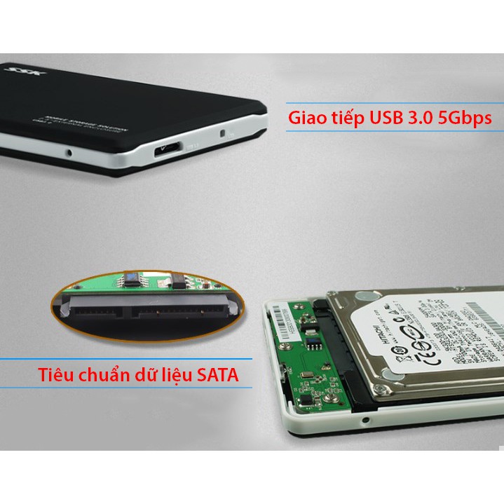 Box đọc ổ cứng SATA, USB 3.0, siêu mỏng, dùng cho ổ cứng Laptop 2.5inches SSK HE-V300 | BigBuy360 - bigbuy360.vn