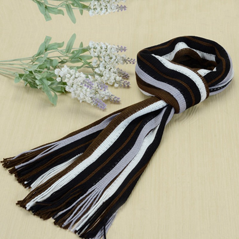 Khăn choàng kẻ sọc tua rua thời trang dành cho nam nữ