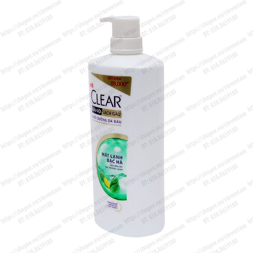 Dầu gội CLEAR bạc hà 880g