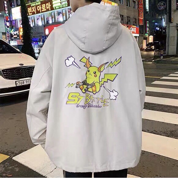 Áo Khoác Dù Chống Nắng 123SHOP Cho Nam Nữ Đôi Có 3 Màu, Ulzzang Unisex in hình PIKa Form Rộng Jacket