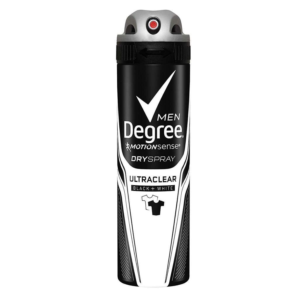 Xịt Khử Mùi Nam Men Degree Motion Sense Dry Spray Ultra Clear Black + White 28g