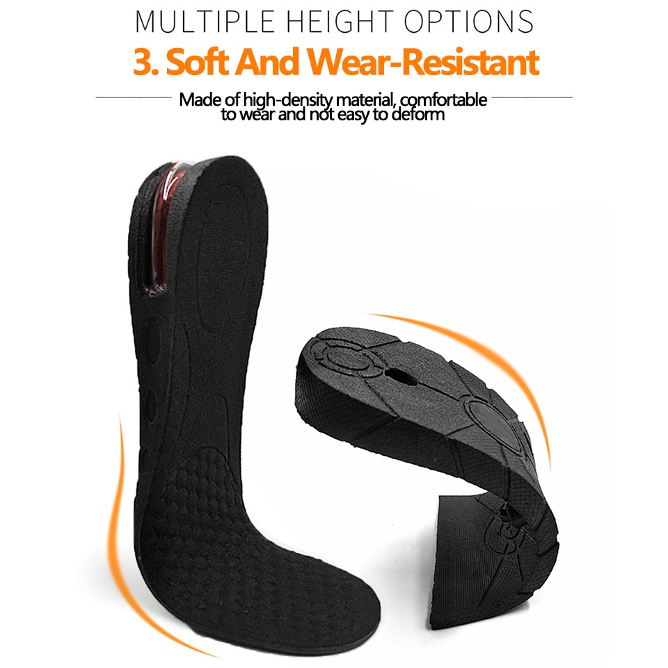 1 Cặp Miếng Lót Giày Từ PVC Trong Suốt Tăng Chiều Cao Thoáng Khí Chống Sốc Cho Nam Và Nữ