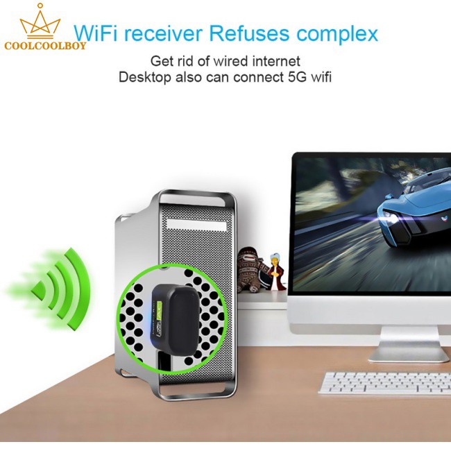 [COD] 5G Dual-band 600Mbps drive-free WIFI wireless network card USB Ethernet PC adapter wifi LAN receiver