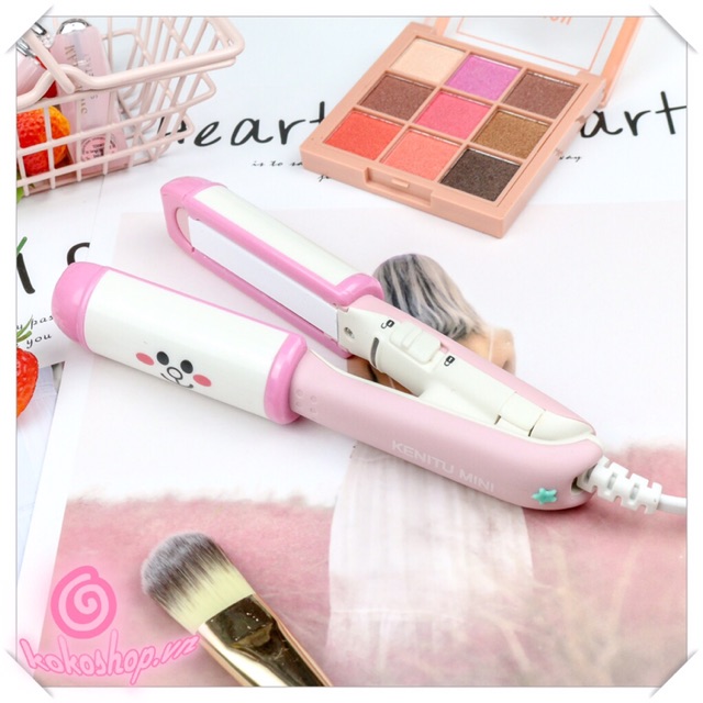 Máy duỗi tóc + uốn cúp mini 2in1 Line cute