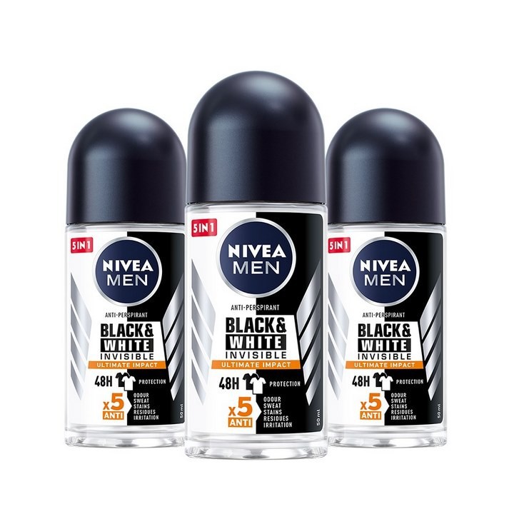 Lăn Khử Mùi Nivea Men Black & White Ngăn Vệt Ố Vàng/ Ngăn Kích Ứng Da (50ml)