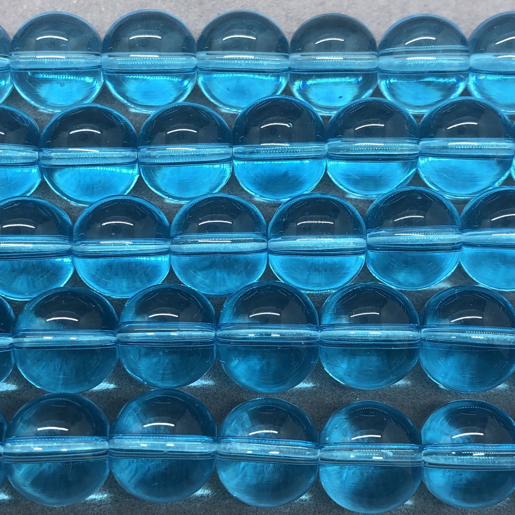 Chuỗi dây hạt thạch anh màu xanh dương kích thước 4-12mm dùng làm trang sức DIY