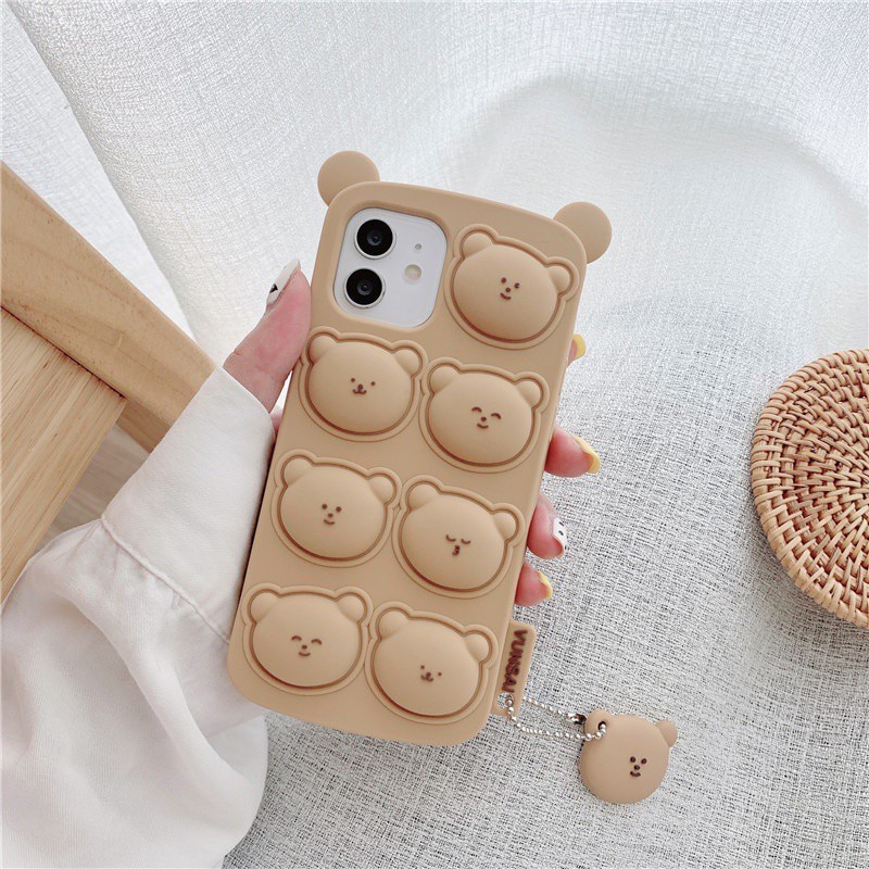Ốp Điện Thoại Hình Gấu Chơi Game Giảm Căng Thẳng Cho 12 11 Pro Max Xr X Xs Max 7 8 Plus Se