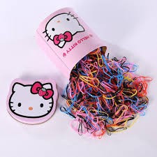 Hộp chun buộc tóc có hộp cho bé (buộc tóc kitty 2000 cái)