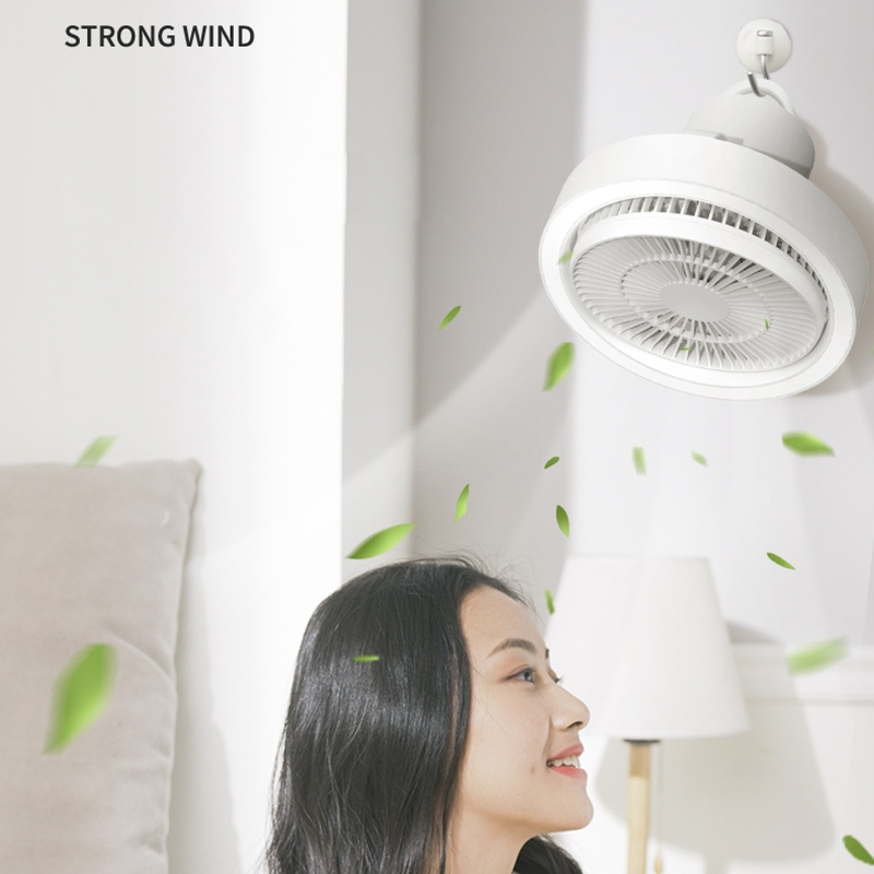 Quạt Cắm Trại Tích Hợp Đèn LED 4000mAh 7 '' 2 Trong 1