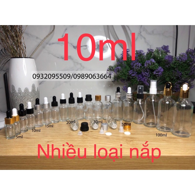 chai 10ml trong đựng serum , tinh dầu , mỹ phẩm