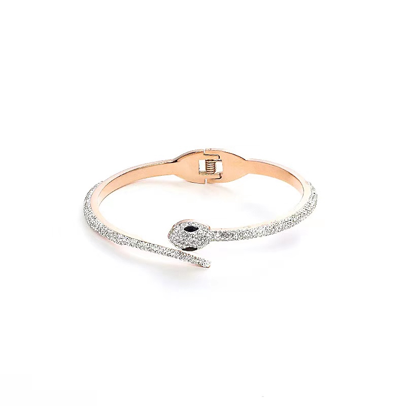 Vòng Tay Mạ Vàng Hồng 18K Đính Đá Zircon Sang Trọng Phong Cách Âu Mỹ Cho Nữ