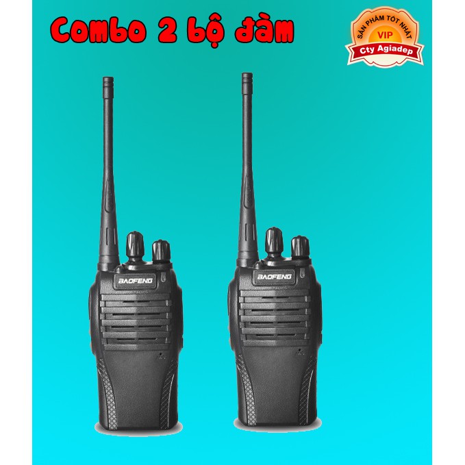 Combo 2 bộ đàm hàng hiệu BaoFeng 8S nổi tiếng đàm thoại tiện dụng