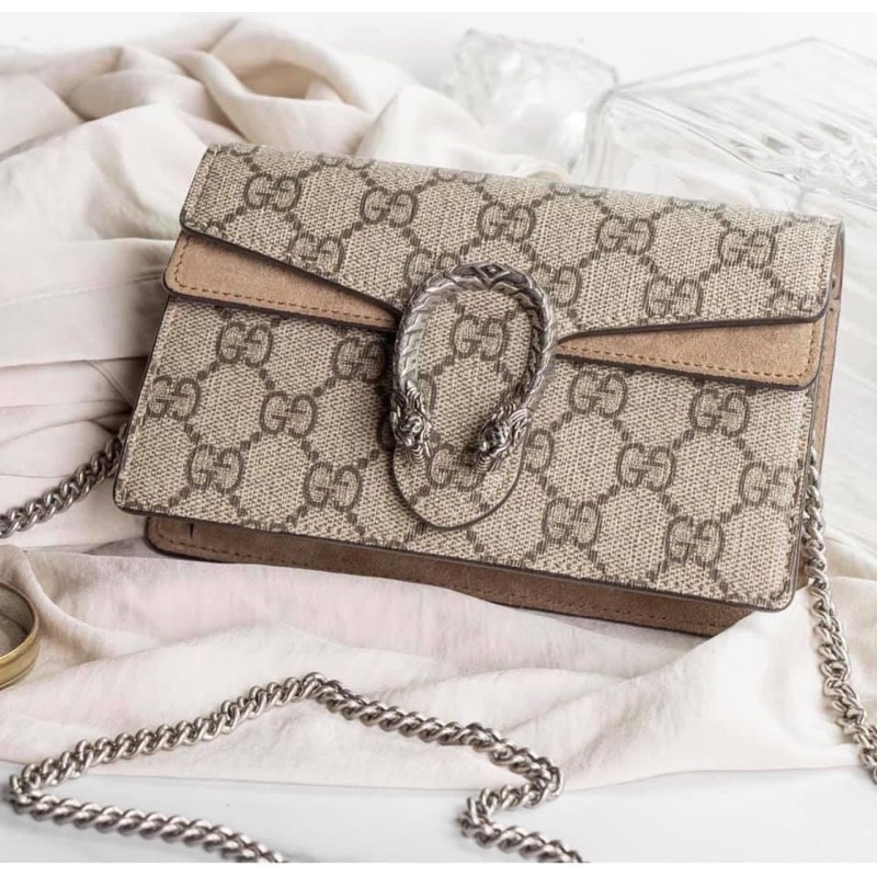 Túi Gucci Dionysus fullbox lót da lộn logo khắc đẹp mê