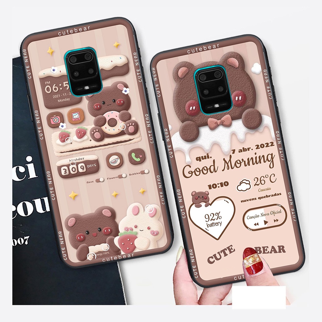 Ốp lưng Xiaomi REDMI NOTE 9S / NOTE 9 PRO in hình Gấu nâu - hồng, Gấu Be@rick  cực CUTE, DỄ THƯƠNG