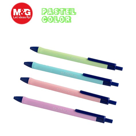 Bút bi tam giác mực dầu TR1S chính hãng M&G nét mảnh 0.5 màu vỏ pastel