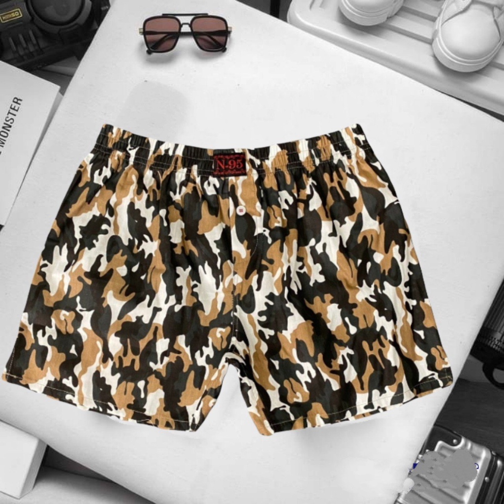 Quần đùi nam mặc nhà bigsize, quần short ngủ vải kate thoáng mát - MSKK03