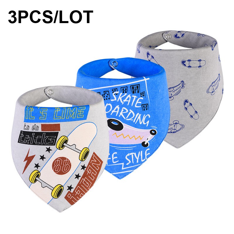 Set 3 Khăn Quàng Cổ In Hình Tam Giác Dễ Thương Cho Bé