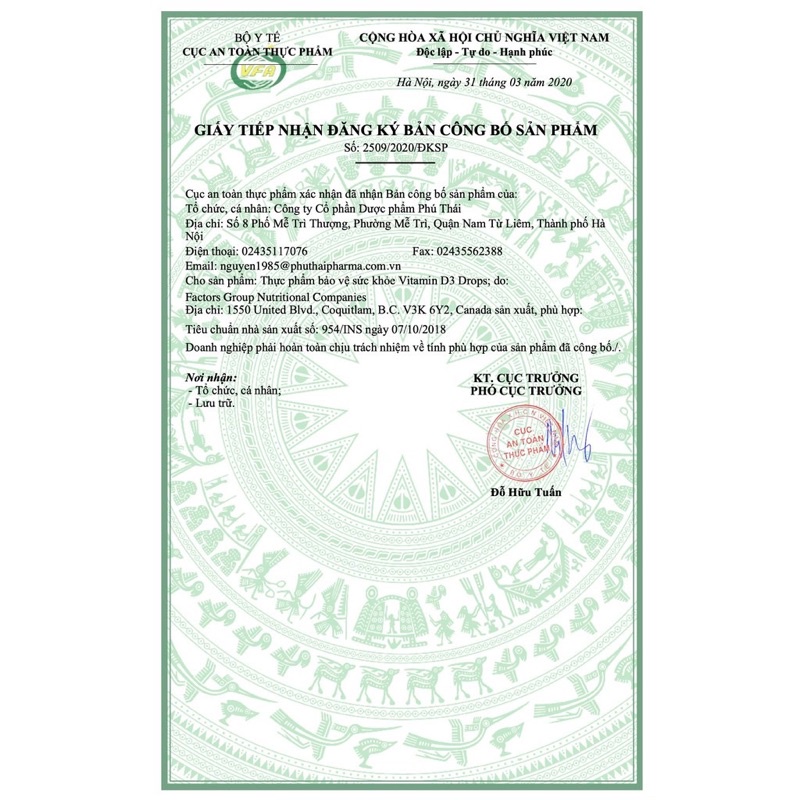 Vitamin D3 Drops 60 giọt hàng UK