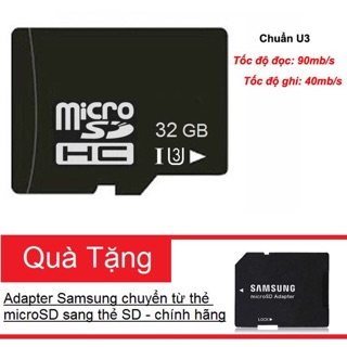 Thẻ nhớ microSDHC Noname 32GB UHS-I U3 hỗ trợ 4K (Đen)