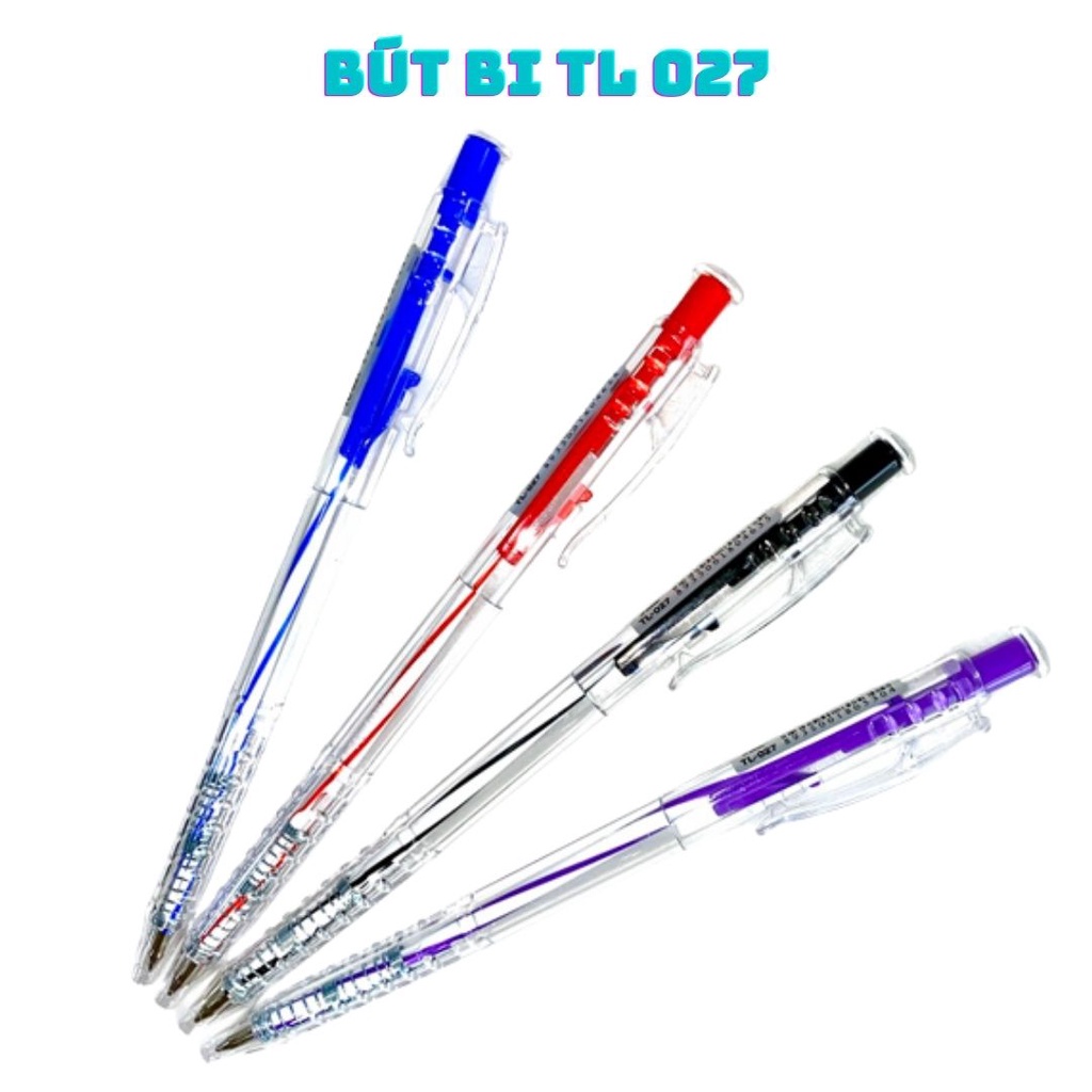 Bút bi Thiên Long TL 027 viết bi TL đủ 3 màu XANH ĐỎ ĐEN