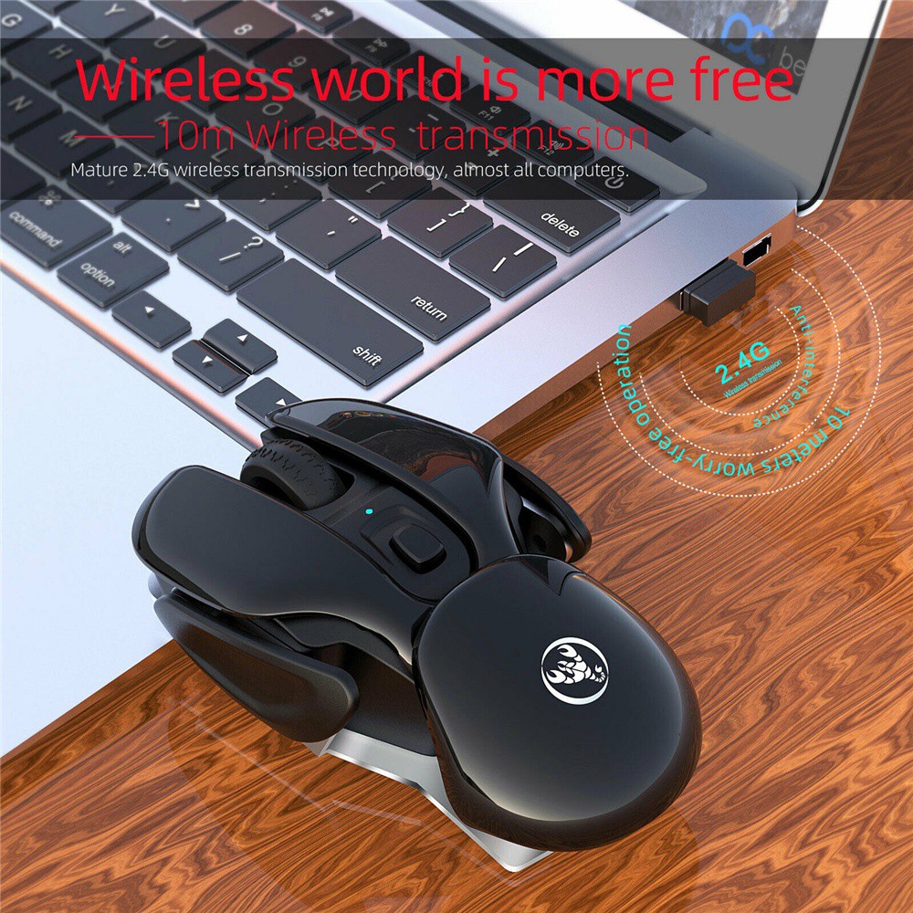 AUGUSTINA Portable Gaming Mice Rechargeable Silent Mice Game Mouse 1600 DPI For PC Laptop Computer Mice Optical USB 2.4G For PC Wireless Mouse/Multicolor