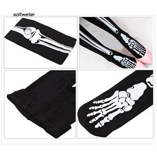 Quần tất nữ họa tiết bộ xương quyến rũ