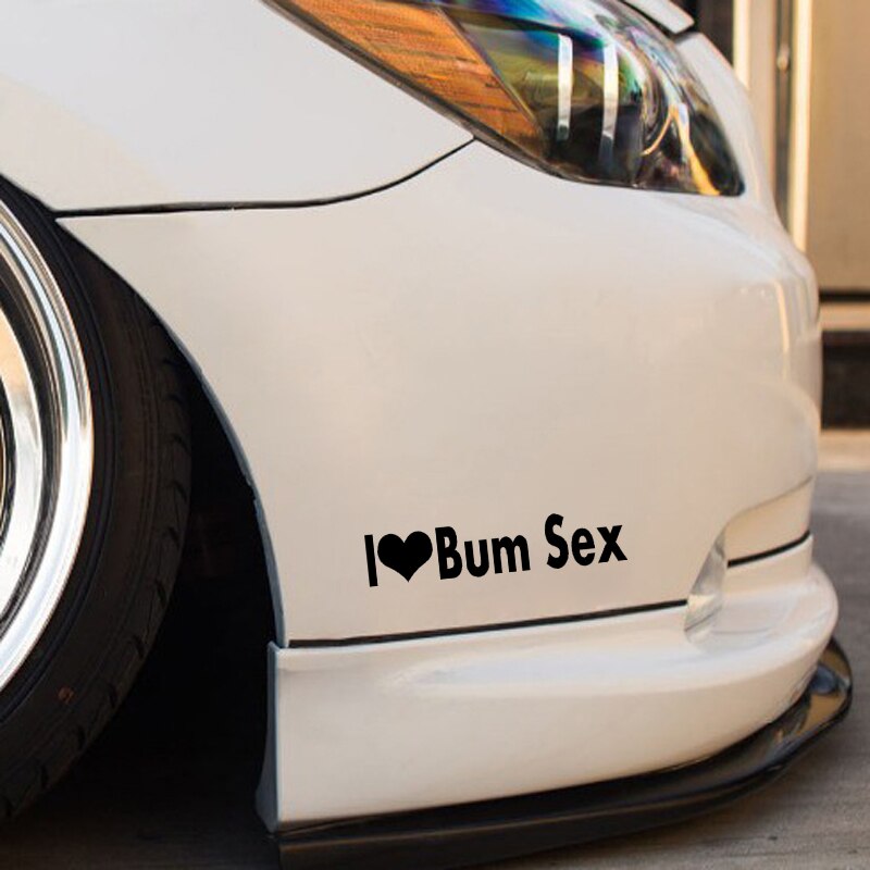 Decal dán trang trí xe hơi họa tiết I Love Bum Sex bằng chất liệu Vinyl kích thước 15.7CM*3.4CM