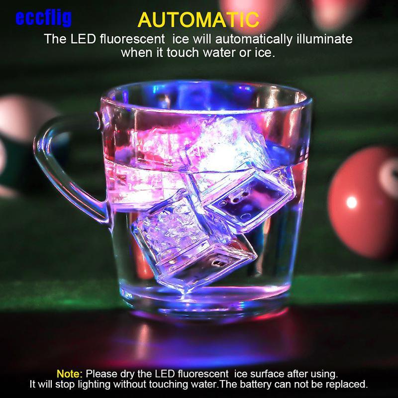 ECC LED Ice Cubes Glowing Party Ball Flash Light Luminous Neon Wedding Festival Bar