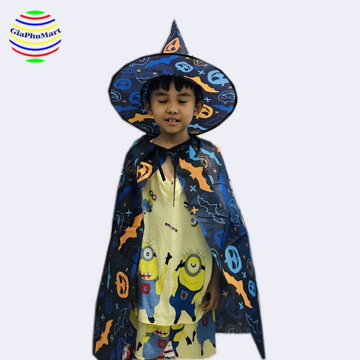 Áo Choàng Halloween - Áo Choàng Phù Thủy Kèm Nón