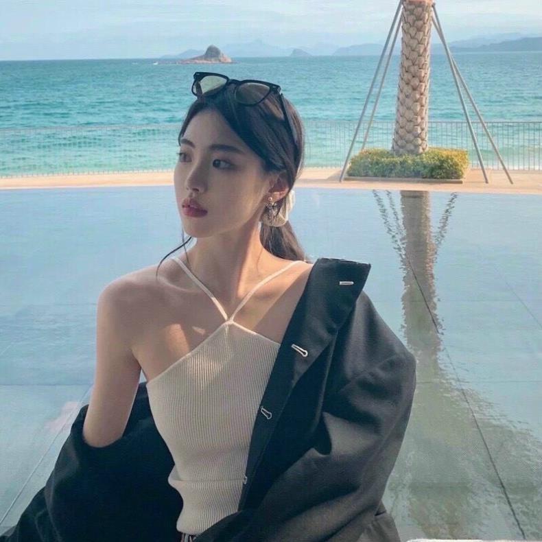 [XẢ KHO] Áo Yếm Hai Dây Dáng Croptop Chất Thun Dày Dặn Co Giãn Ko Lộ Ngực Freesize &lt;53kg( Hàng Có Sẵn, Ảnh Thật)