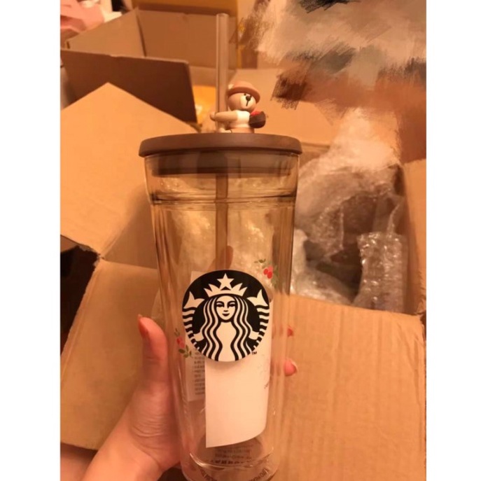 710Ml Có Thể Tái Sử Dụng Trong Suốt Starbucks Tumbler Đổi Màu Lạnh Ly Sầu Riêng Tumbler Nhựa Tumbler Có Ống Hút Cốc Nhựa