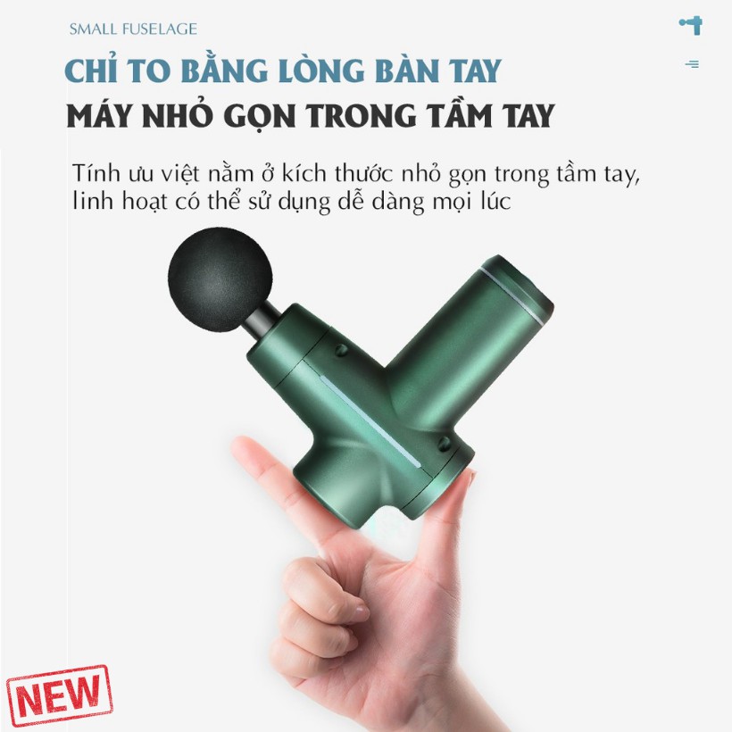 (Mới 2021) Súng Massage Cơ Bắp mini Đa Năng Nhỏ Nhẹ Sạc USB WK Thông Minh Máy Rung Mát Xa Mỏi Vai Gáy Cổ Chân Ngực